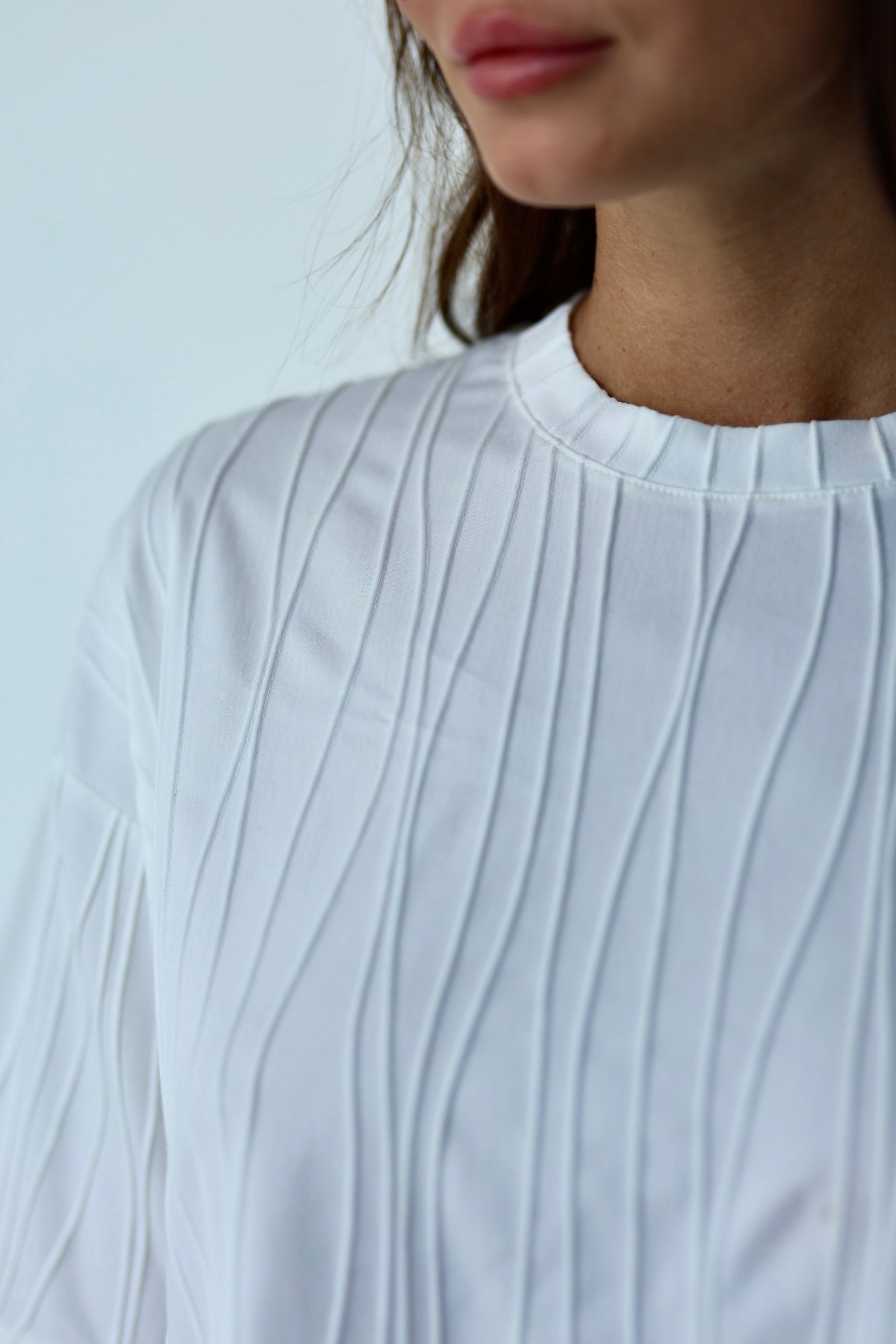 White Textured Knit Co-ord Set