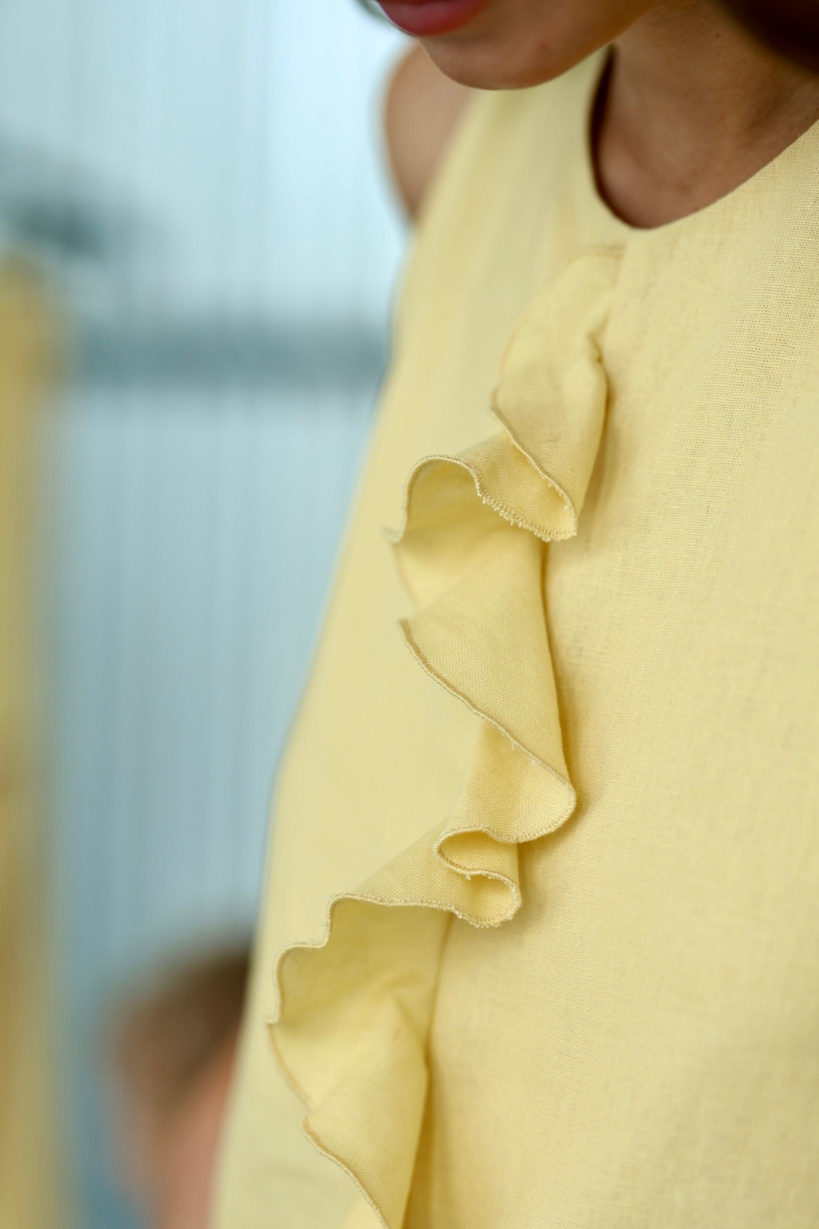 Linen Maxi Dress with Ruffles